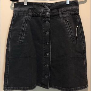 NWT Anthropologie Black Denim Skirt- Size 8